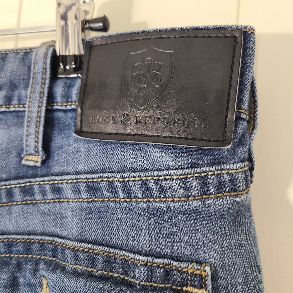 Rock & Republic Neil Jeans Men's 38 x 30 blue denim Relaxed Straight Leg Y2K - Picture 12 of 14